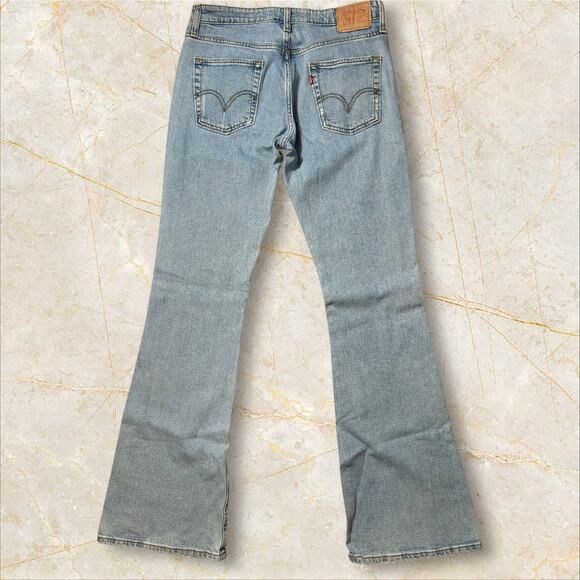 Levis 519 Vintage Y2K Women Jeans 9L Flare Leg Light Blue Denim Retro Style V06 - Picture 4 of 4